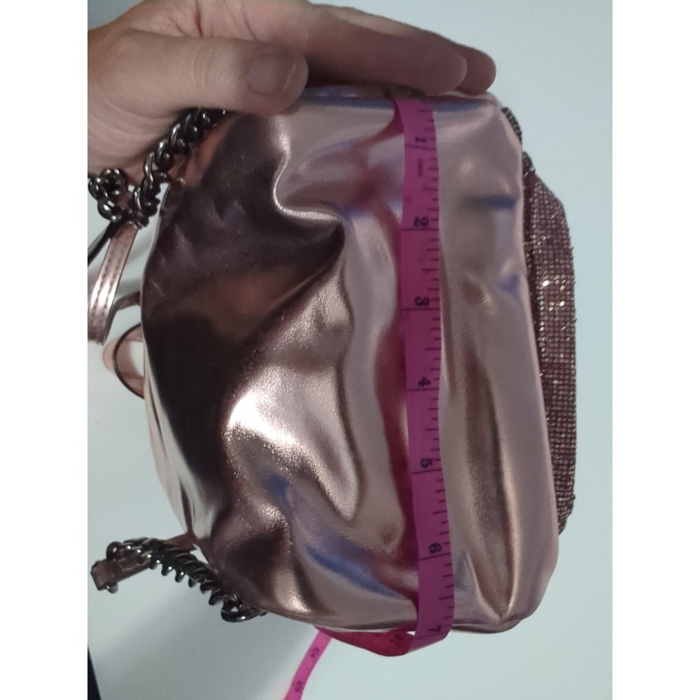 Victoria Secret Sparkly Pink Mini Backpack Sequins Metallic Pink Party City club - Picture 13 of 16